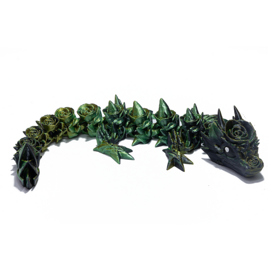 Floral Baby Dragon - Gold-Green-Black